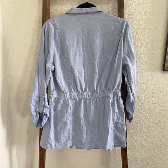 ⚡️5/$20 bundle sale⚡️ Ellen Tracy‎ Linen Blend Utility Jacket SZ Small - Picture 4 of 6